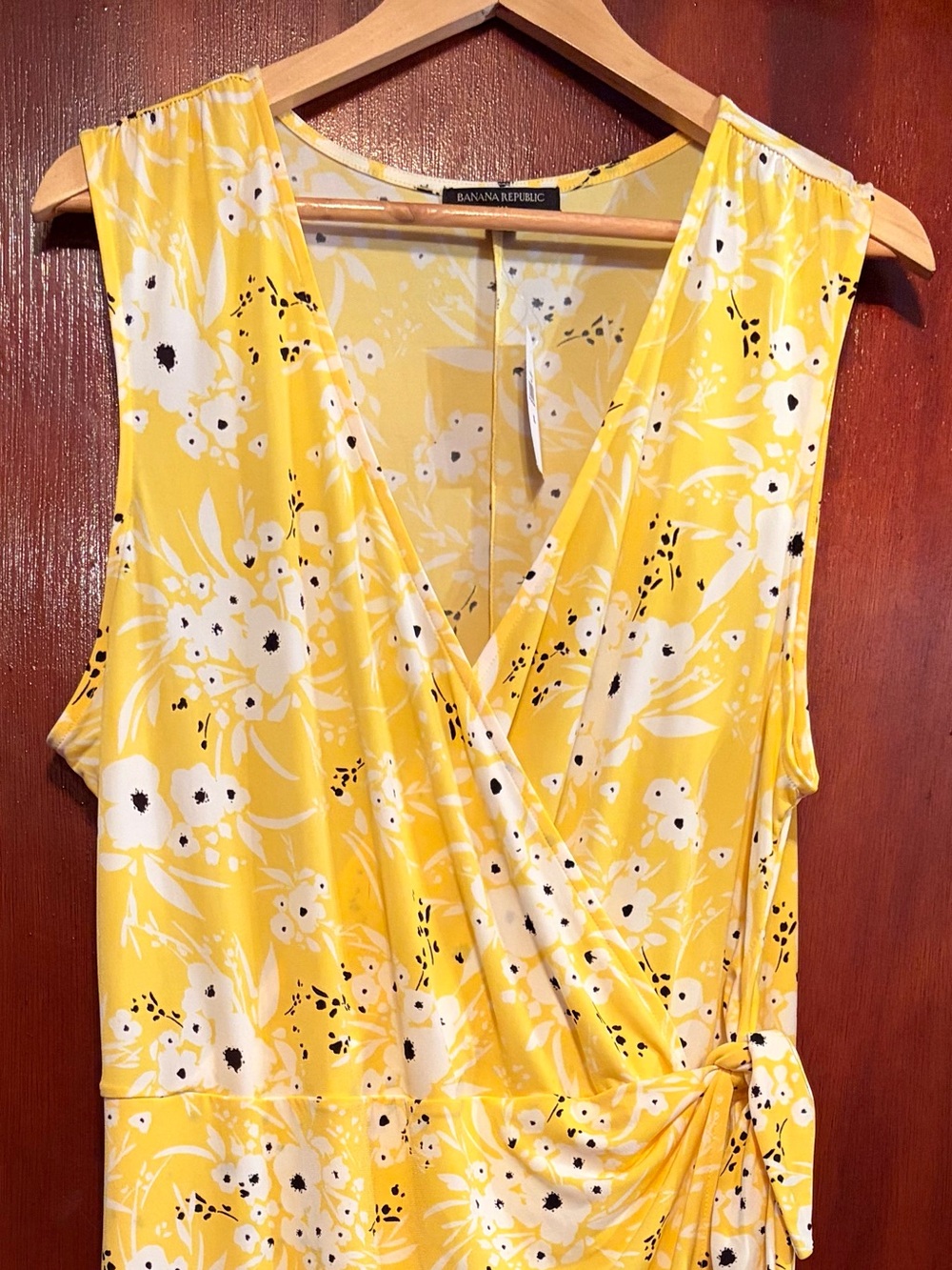 Banana Republic Yellow Floral Wrap Camisole Top